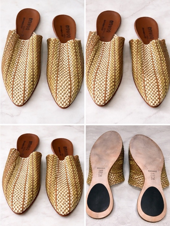cydwoq Shoes - Cydwoq Orient Olive Brown Woven Slip-On Mule